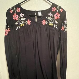 Old Navy Embroidered Shift Dress Black XS